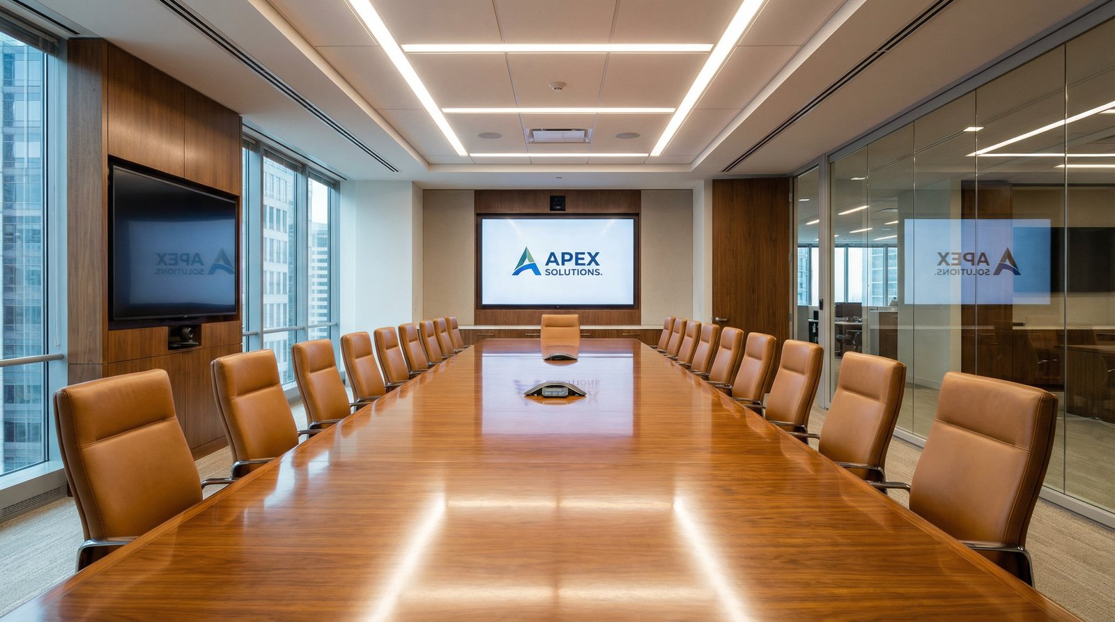 Clean conference room and workstations in a Los Angeles office