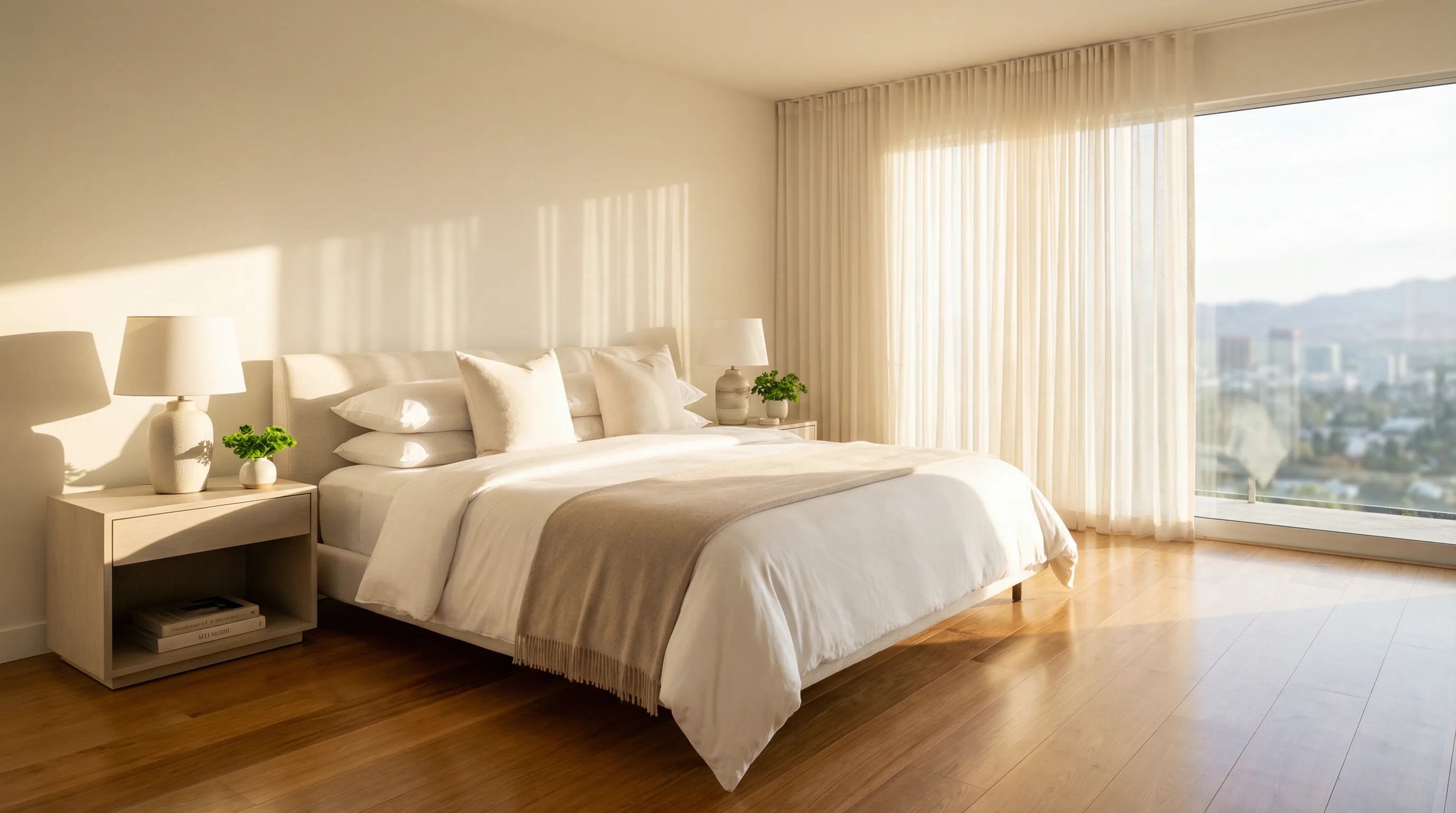 Pristine bedroom maintained for families with active schedules