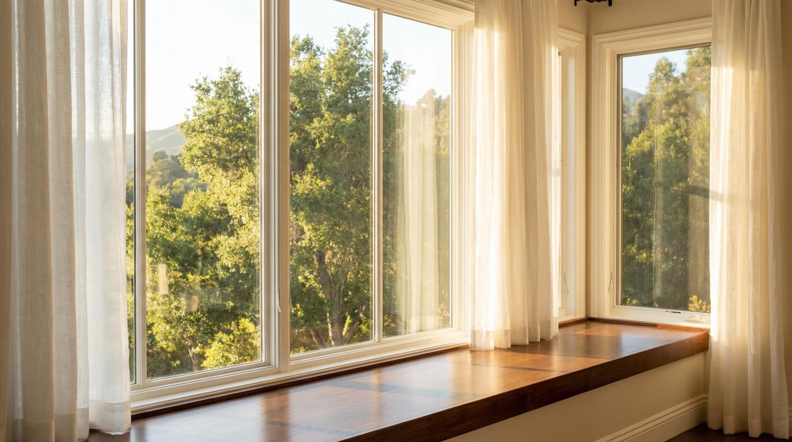 Perfectly clean window with warm California light