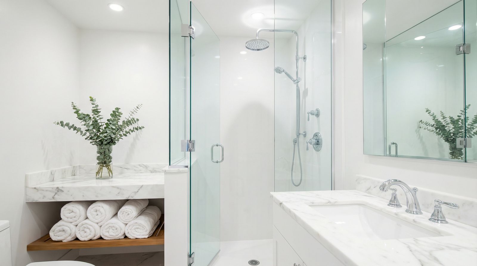 Guest-ready Airbnb bathroom after professional turnover cleaning